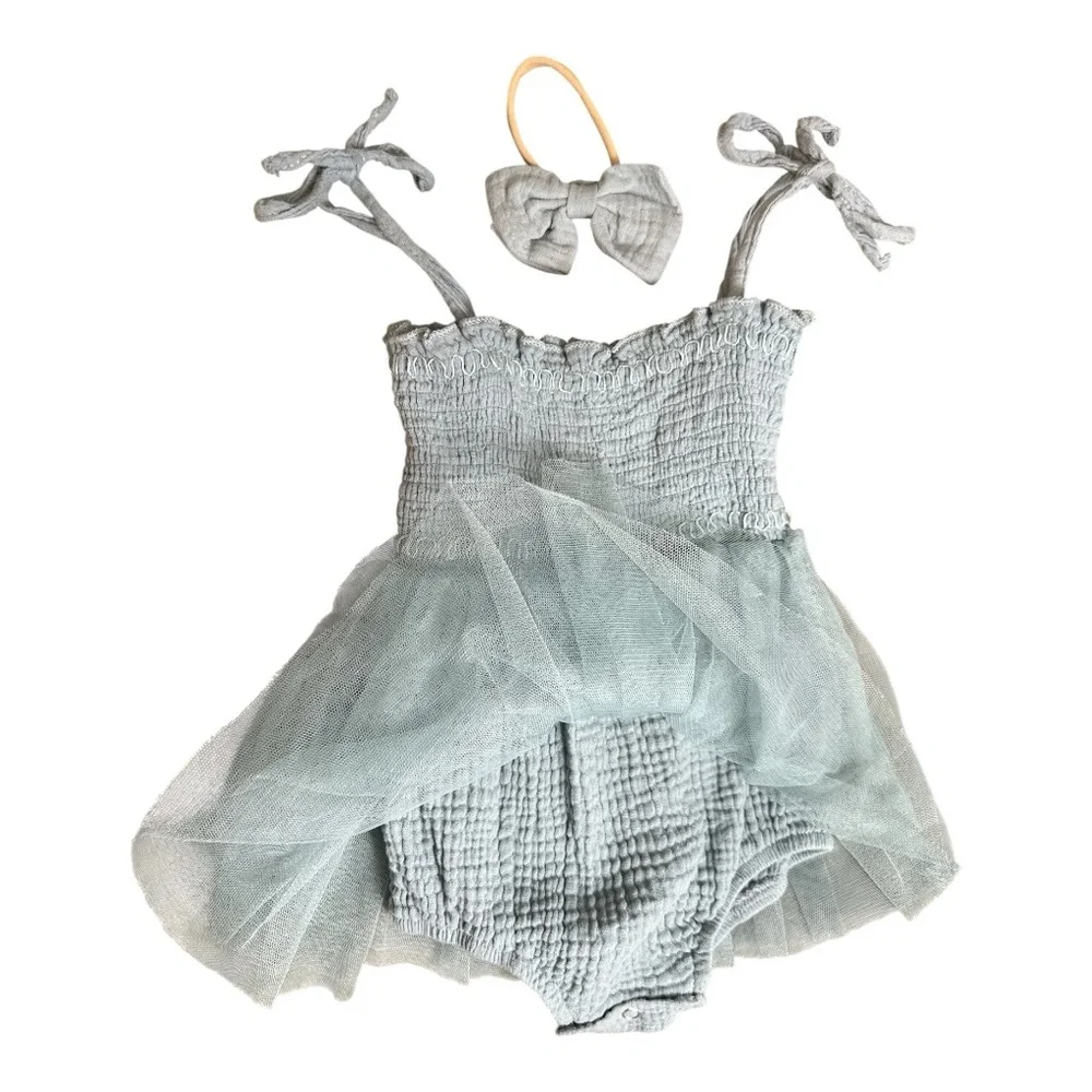 Snooty Peach romper+headband